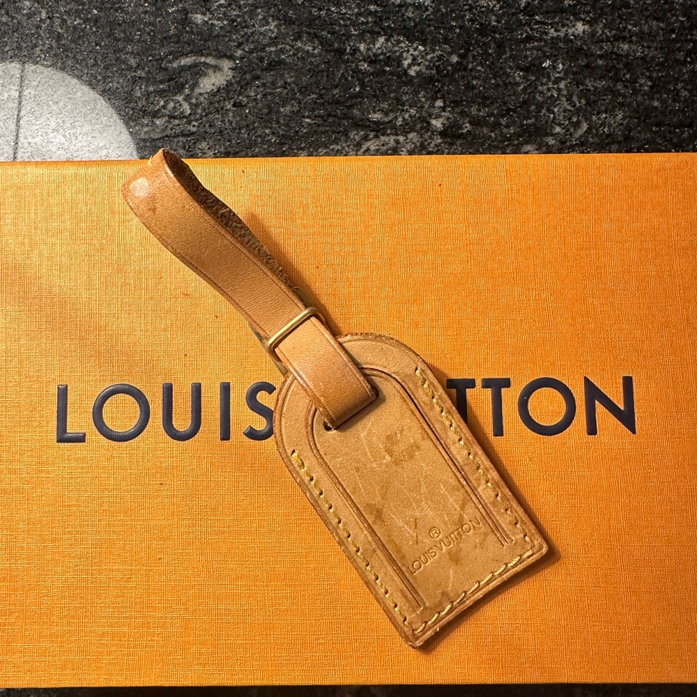 Louis Vuitton Name Tag Light Brown Leather